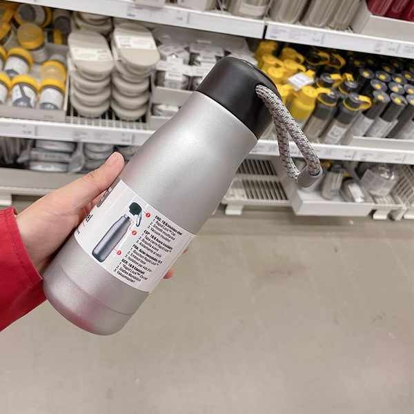 locknlock official ถ้วยน้ำร้อนและเย็น แก้วน้ำ สีเงินมูลค่าสูงความจุขนาดใหญ่กีฬากลางแจ้งขวดน้ำสแตนเลส