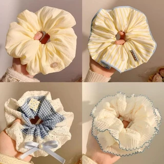 Scrunchies ยางรัดผมขนาดใหญ่ สไตล์หวาน เครื่องประดับผม 4 ชิ้น
