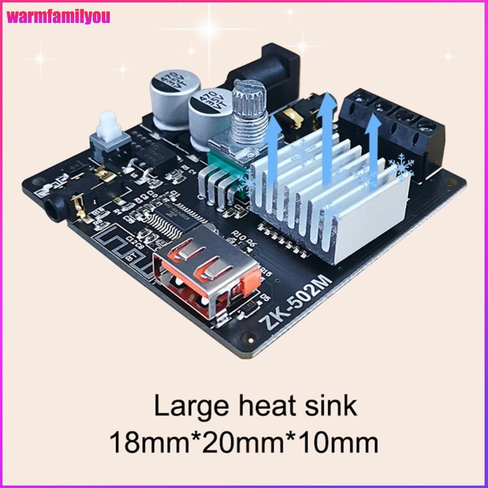familyou ZK-502M Mini Bluetooth-เข้ากันได้กับ 5.0 Power Audio Amplifier Board 50WX2 สเตอริโอ
