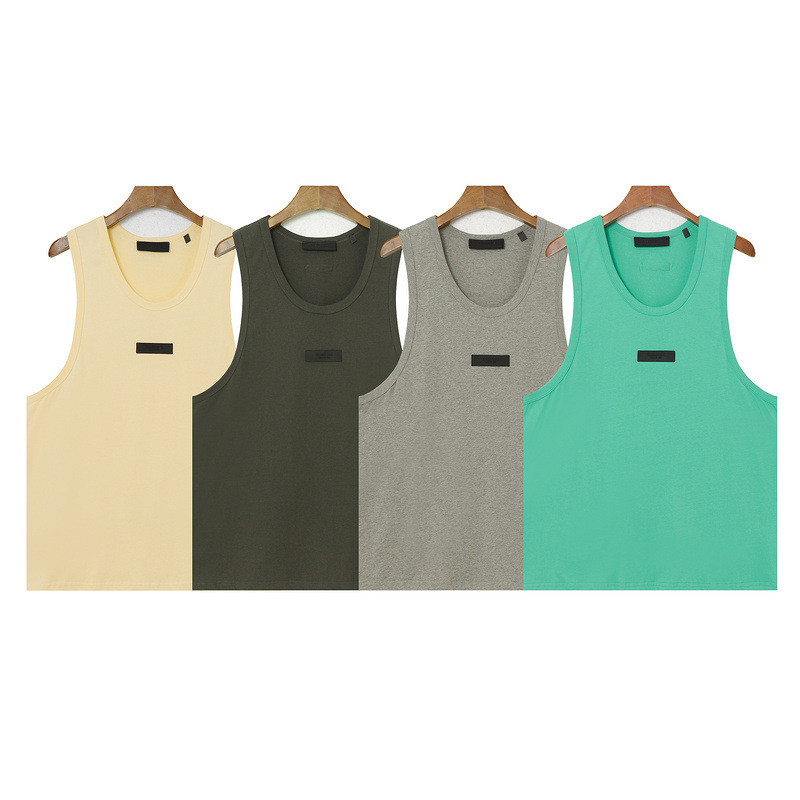 Double Line ESSENTIALS FEAR OF God เสื้อกั๊กหมอกหนา และเสื้อยืด สไตล์.streetwear สำหรับผู้ชาย