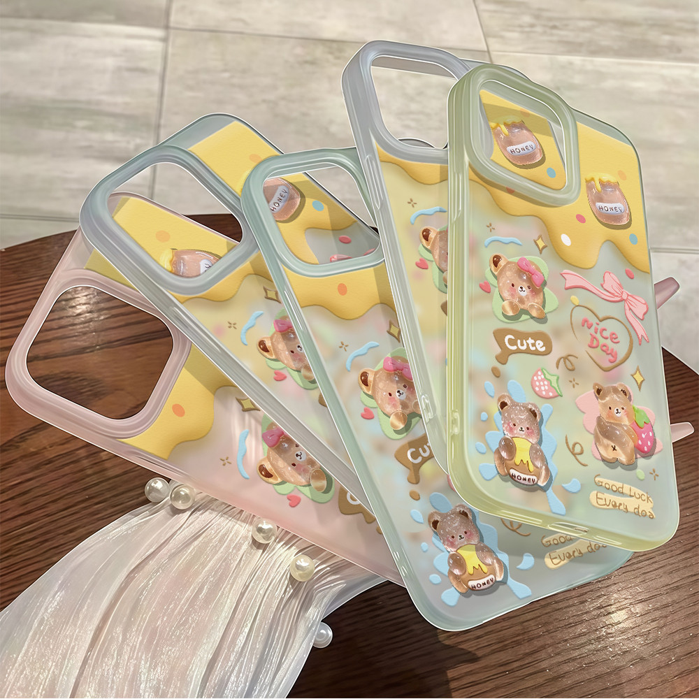 จัดส่งในพื้นที่ เคสมีน้ำค้างแข็งTPU รู้สึกดี มีสีสัน For IPhone16 15 14 13 11 7 8 plus Pro Promax X 