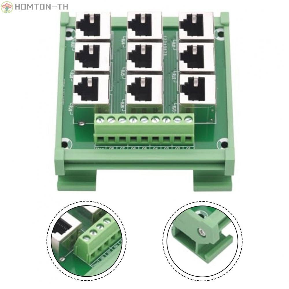 สําหรับ RJ45-9Port-A 8p8c Ethernet พอร์ตอะแดปเตอร์ Terminal Block สําหรับ DIN Rail ติดตั้ง
