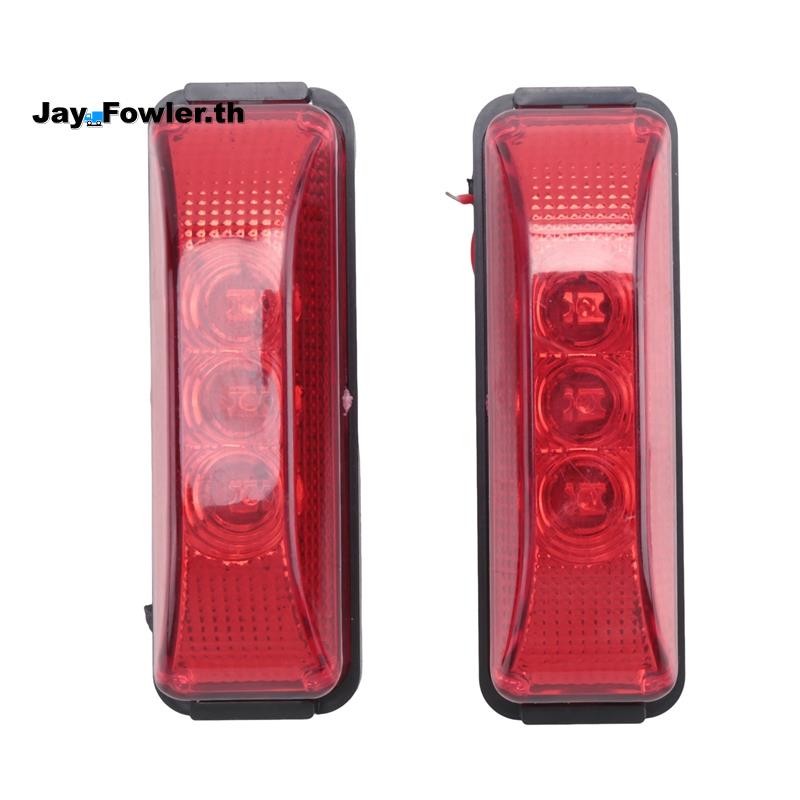 [Jay_Fower]2PCS 24V 3.9 นิ้ว 3 LED รถบรรทุก Trailer Light ด้านหน้าด้านหลัง LED Side Marker ไฟ Cleara
