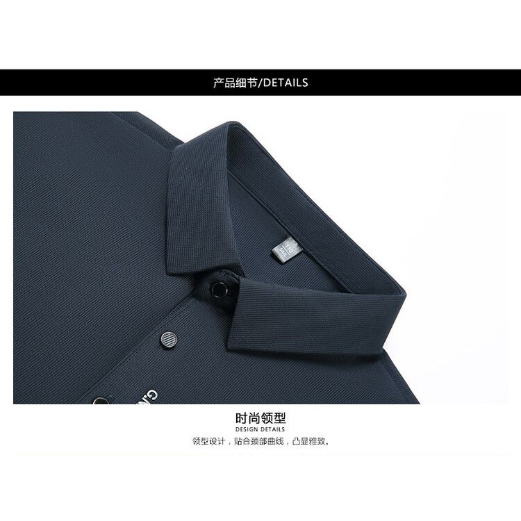 เสื้อโปโลผู้ชายจากผ้าไหมน้ำแข็ง แขนสั้น สวมสบายสำหรับฤดูร้อน - รูปที่ 5