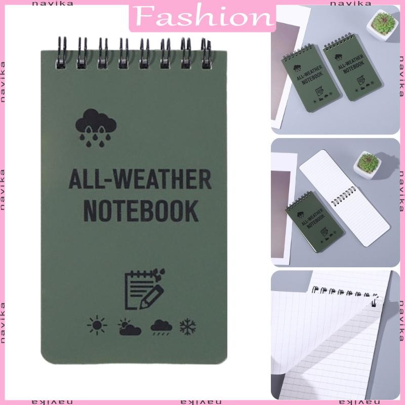 NAV All Weather Pocket Notebook สมุดบันทึกกันน้ํา Spirals Lined Field Note Pad