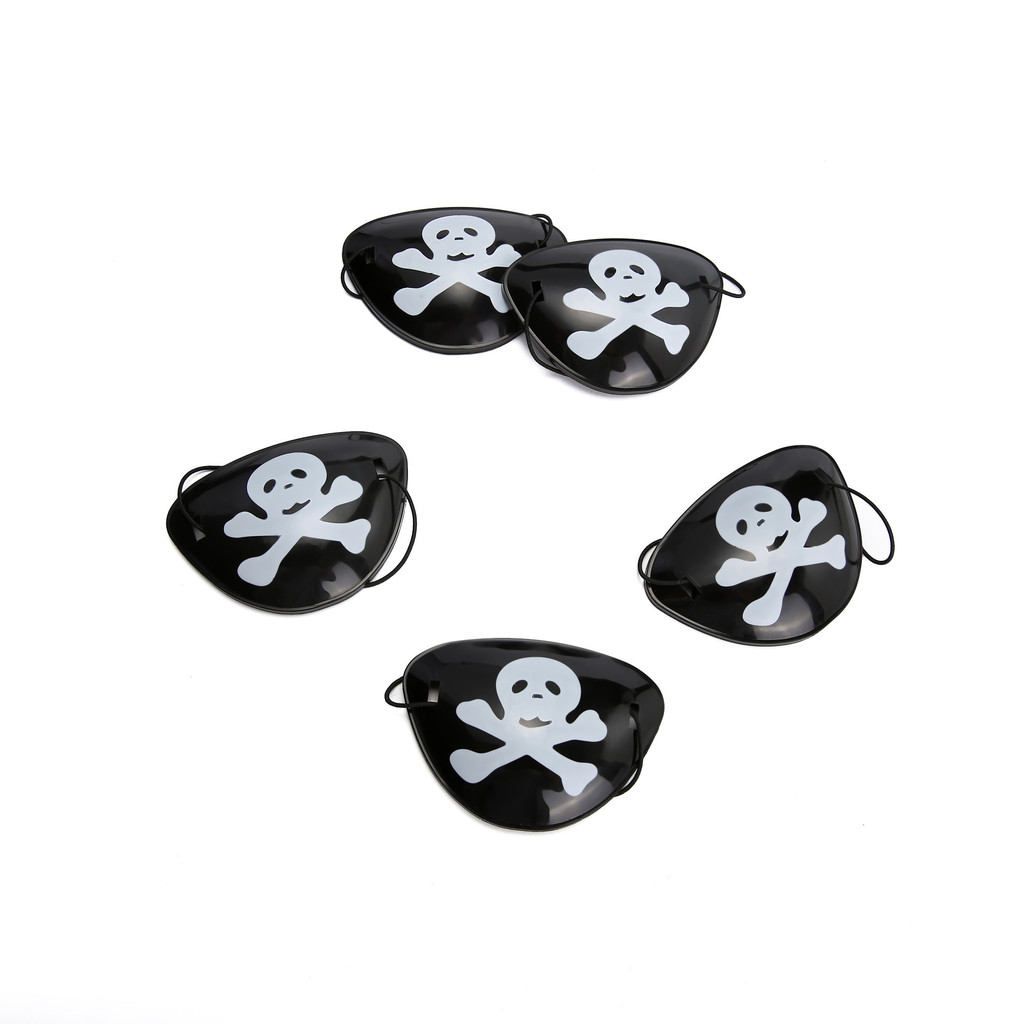 ฮาโลวีนแต่งหน้าตกแต่ง Props พลาสติกโจรสลัดโจรสลัด Blindfold Cyclops Skull Blindfold Cyclops WSJ0824