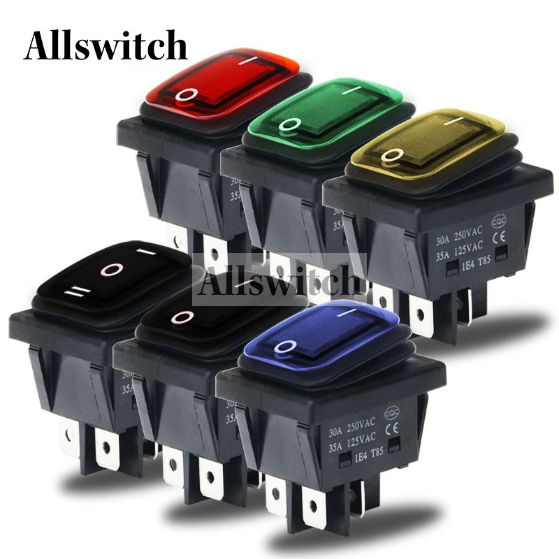 Kcd4 Rocker Switch 30A Heavy Duty IP65 ปิดผนึกกันน้ํา Auto เรือ Marine Rocker สวิทช์ 30A 250V 220V 38.5x28.5 สวิทช์