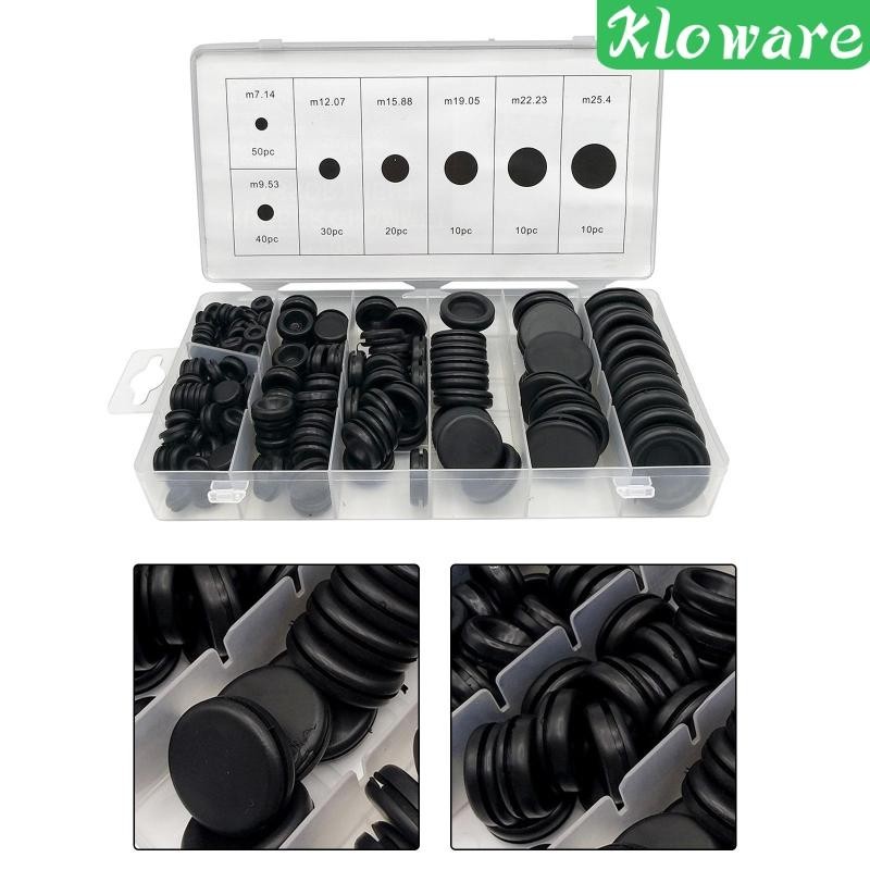 [Kloware] 170x Rubber Grommet Kit Parts Practical Firewall Hole Plug Assortment for Repairing Home Machinery