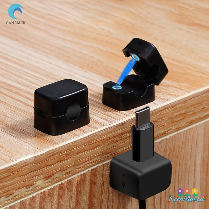 Keepmoving Cable Clips Cable Smooth Adjustable Cord Holder Under Desk Cable Management Wire Keeper Cable Organizer Holder ใหม่