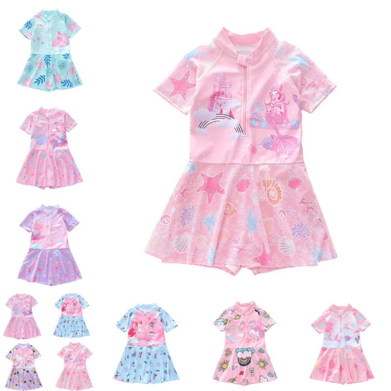 ชุดว ่ ายน ้ ําเจ ้ าหญิงน ่ ารักสําหรับเด ็ กผู ้ หญิง อายุ 3-14 ปี,ชุดว่ายน้ำหญิง พร ้ อมส ่ ง ชุดว ่ ายน ้ ําเด ็ กผู ้ หญิง One Piece