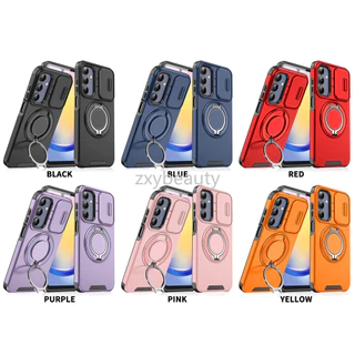 SAMSUNG สําหรับSamsung Galaxy S26 S25 S24 Ultra S23 S22 Plus 5G FE 2026 กรณีเกราะกันกระแทกสไลด์ปลอกแม่เหล็กสําหรับS24Ultra S23Ultra S26Ultra S25Ultra S24FE S25FE S25FE S23FE S23FEแหวนปกหลัง