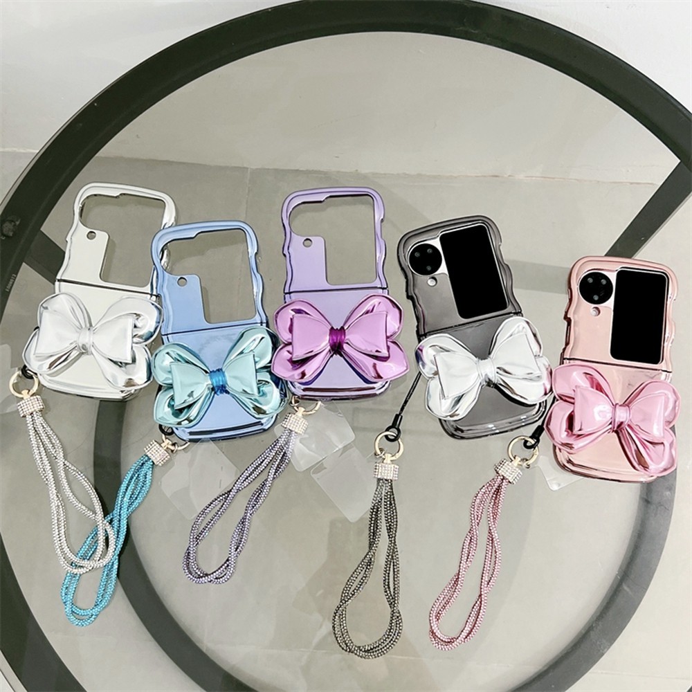 ความงามดอกไม้ปลอกสําหรับoppoค้นหาn3 N2 Flipอินเทรนด์การออกแบบสีชมพูGlossyผีเสื้อN3Flip N2Flipพร้อมโซ่เคสโทรศัพท์
