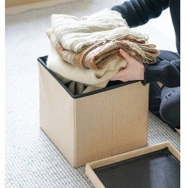 กล่องเก็บของ เก้าอี้ เก้าอี้สตูลเปิดเก็บของได้ กล่องเก็บของนั่งได้ พับได้ แบบหุ้มผ้า รับน้ำได้มาก กล่องเก็บของ - รูปที่ 2