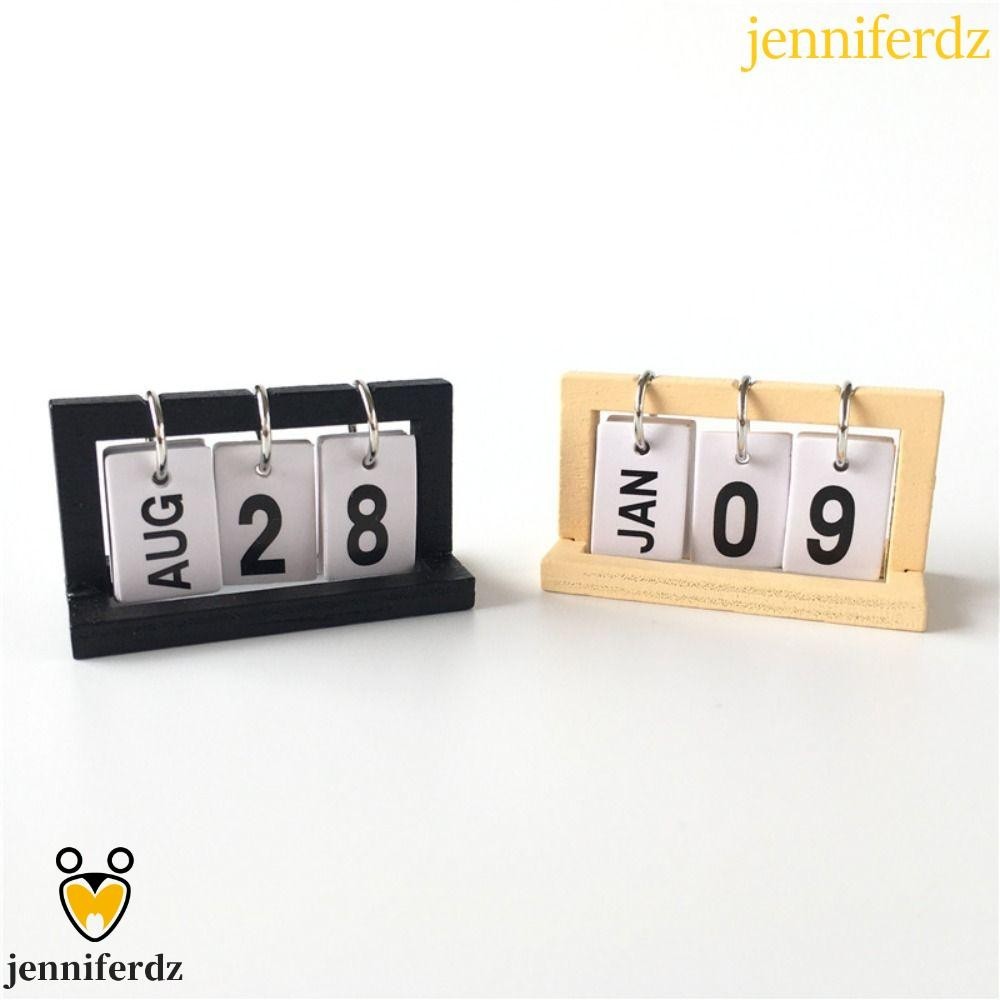 Jenniferdz ปฏิทินไม้จําลอง ขนาดเล็ก สําหรับตกแต่งโต๊ะทํางาน ห้องนั่งเล่น