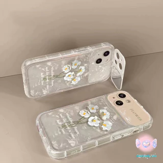 สําหรับ iPhone X XR XSสูงสุด 11 13 15 12 Pro Max 7 8 14 15 Plusดอกไม้vanity Mirrorเคสโทรศัพท์ซิลิโคนAnti-Fall case