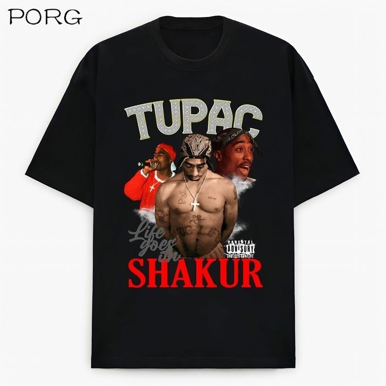 Tupac Shakur 2pac Hip Hop Vintage Retro 90S Streetwear กราฟิก Rap Tee เสื้อยืดผู้ชายแฟชั่นเสื้อ Hara