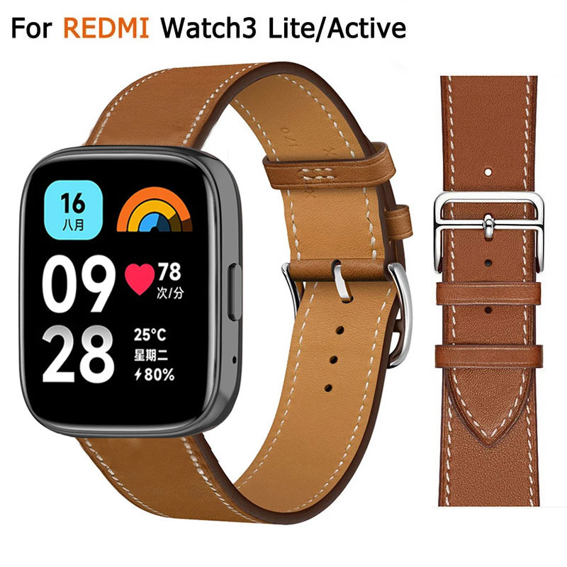สายหนังสําหรับ Redmi Watch 3 lite สายไนลอนสําหรับ Xiaomi Mi Watch3 Active สายรัดข้อมือสร้อยข้อมือ 20 มม.22 มม.อุปกรณ์เสริม correa