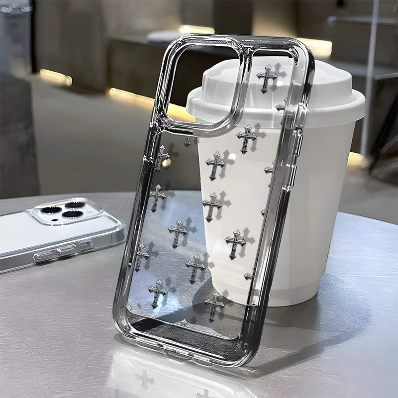 Chrome HeartsสําหรับiPhone 15 Pro Max 16 11 14 13 12 Pro Max 15 8 7 Plus X XR XS 6 6S Se 2020 TPUฝาครอบโทรศัพท์โปร่งใสปลอก