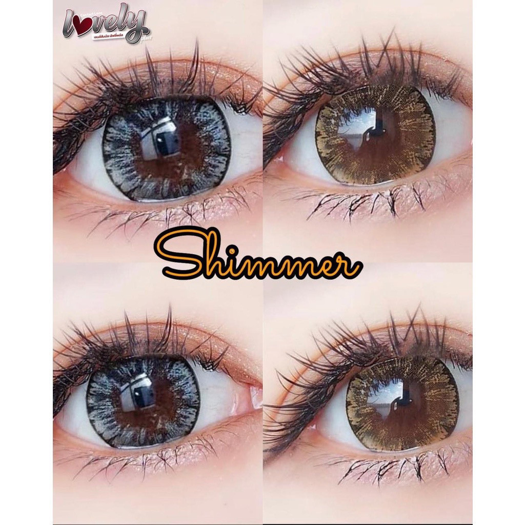 ลายเกร็ดหิมะ คอนแทคเลนส์(บิ๊กอาย)🔥Shimmer🔥(Lovelylens) สี : Brown / Gray รายเดือน มีค่าสายตา
