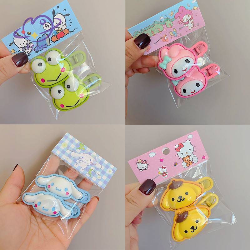 [mayhome] 2 ชิ้น Kawaii Kuromi My Melody Cinnamoroll กิ๊บติดผมน่ารักการ์ตูนกบ Hairpin Headwear สําหรับสาวอุปกรณ์เสริมผม {TH}