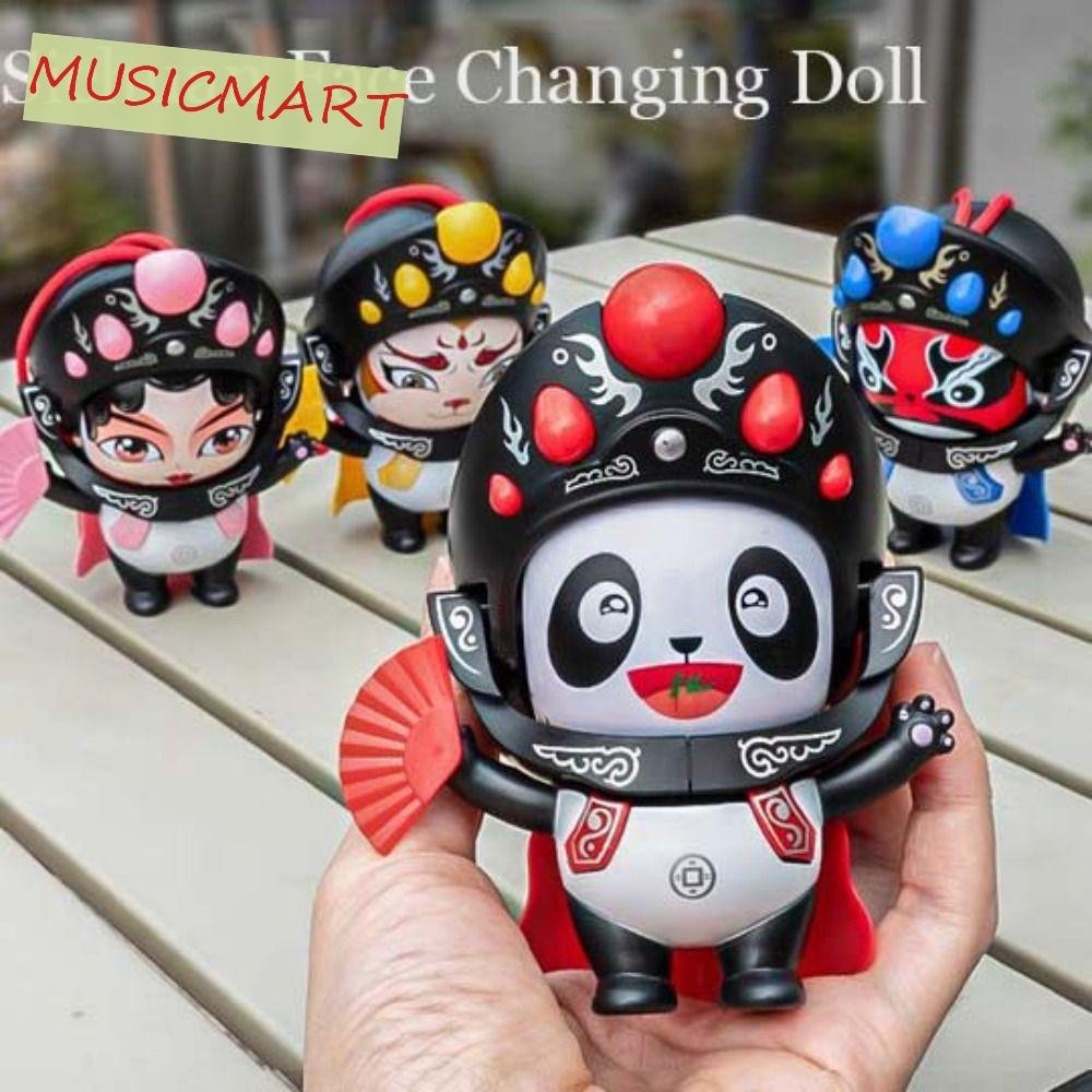 Musicmart เสฉวนเปลี่ยนหน้าตุ๊กตา,ใบหน้าเปลี่ยนเสฉวนโอเปร่าใบหน้าเปลี่ยนตุ๊กตาแพนด้า,สไตล์จีนมินิงานฝีมือ ทําเอง ใบหน้าเปลี่ยนของเล่นเพื่อนของขวัญวัน