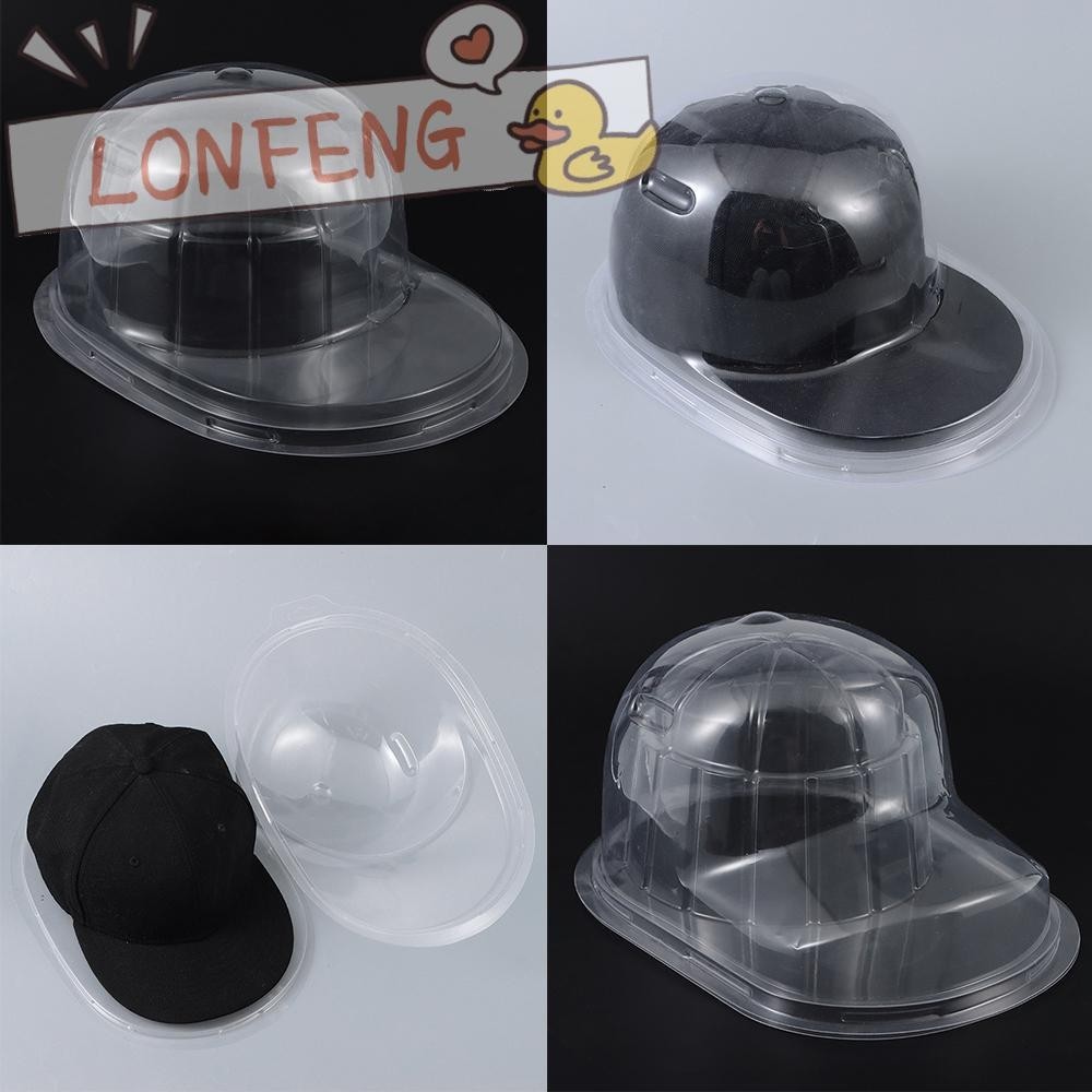 Lonfeng กล่องแสดงหมวกเบสบอล Duable หมวกปีกแบน กล่องเก็บหมวกกันฝุ่น