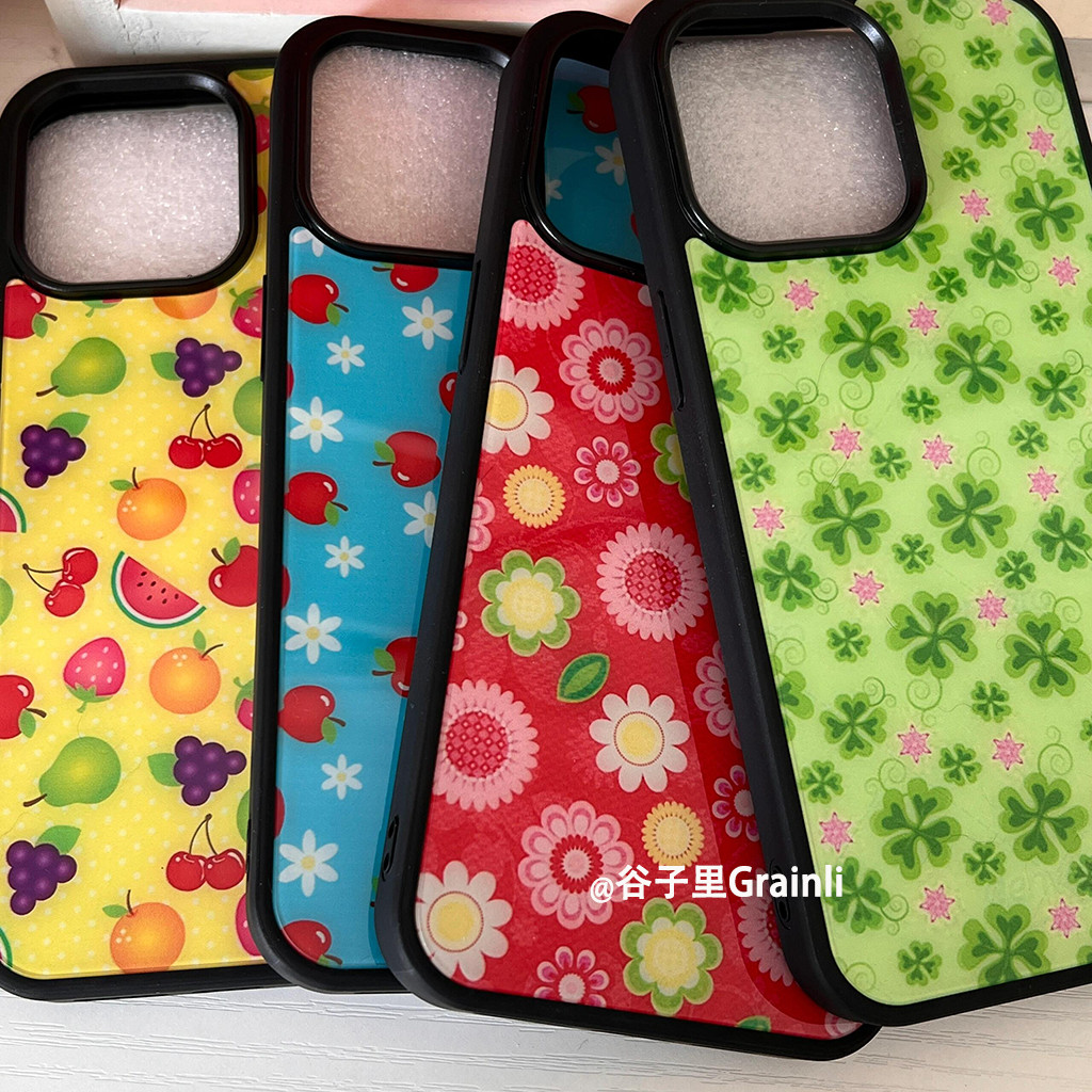 เคสโทรศัพท์โคลเวอร์สี่ใบสีสันสดใสเหมาะสําหรับiphone15 14 13 11 12Promax 11Promax 12Pro 14plus 15Promax XS XR XเคสกันกระแทกG3GV