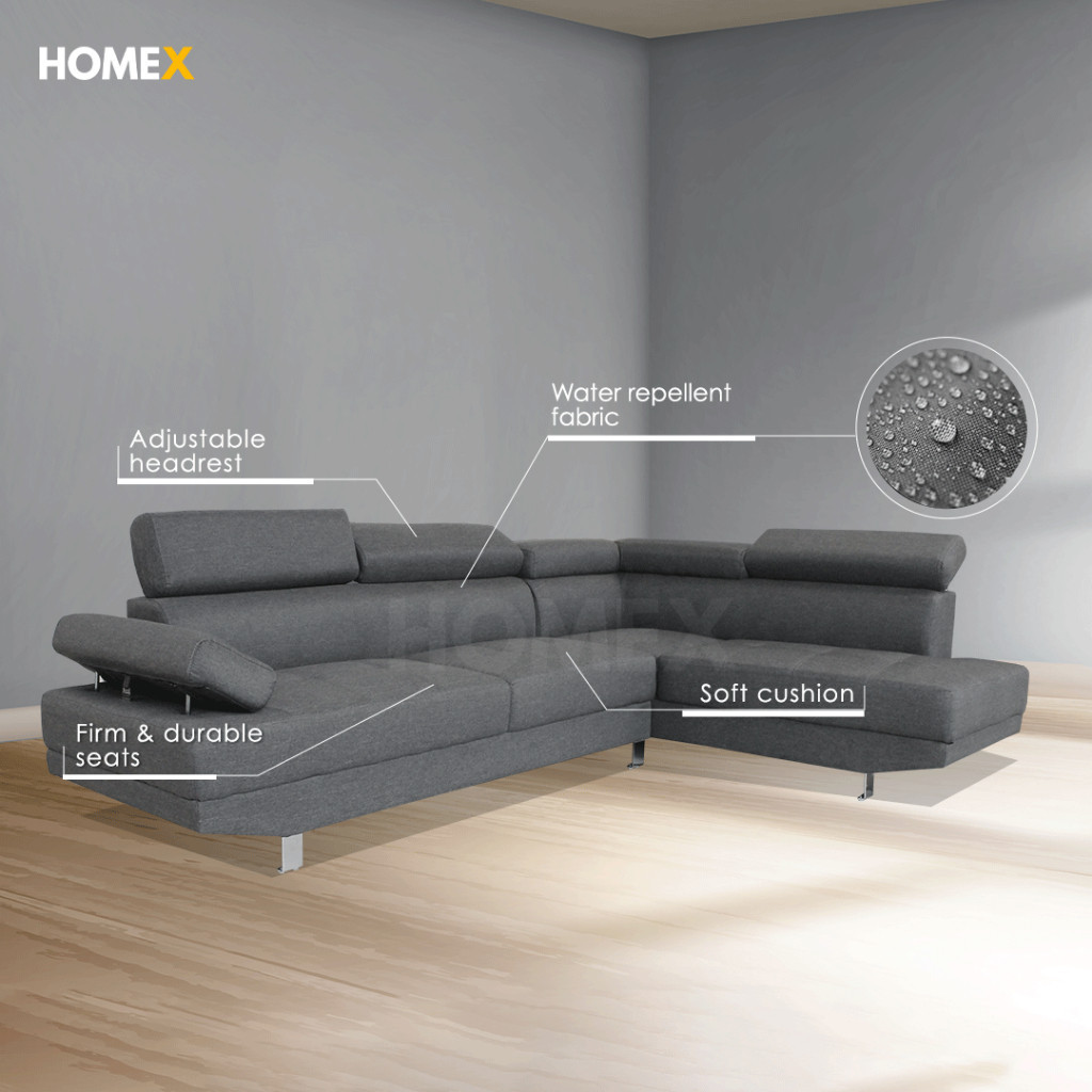 p5j1z6ovc4 โซฟารูปตัว L Murah ผ้ากันน้ำ Modern Home ห้องนั่งเล่นเฟอร์นิเจอร์เบาะสบาย