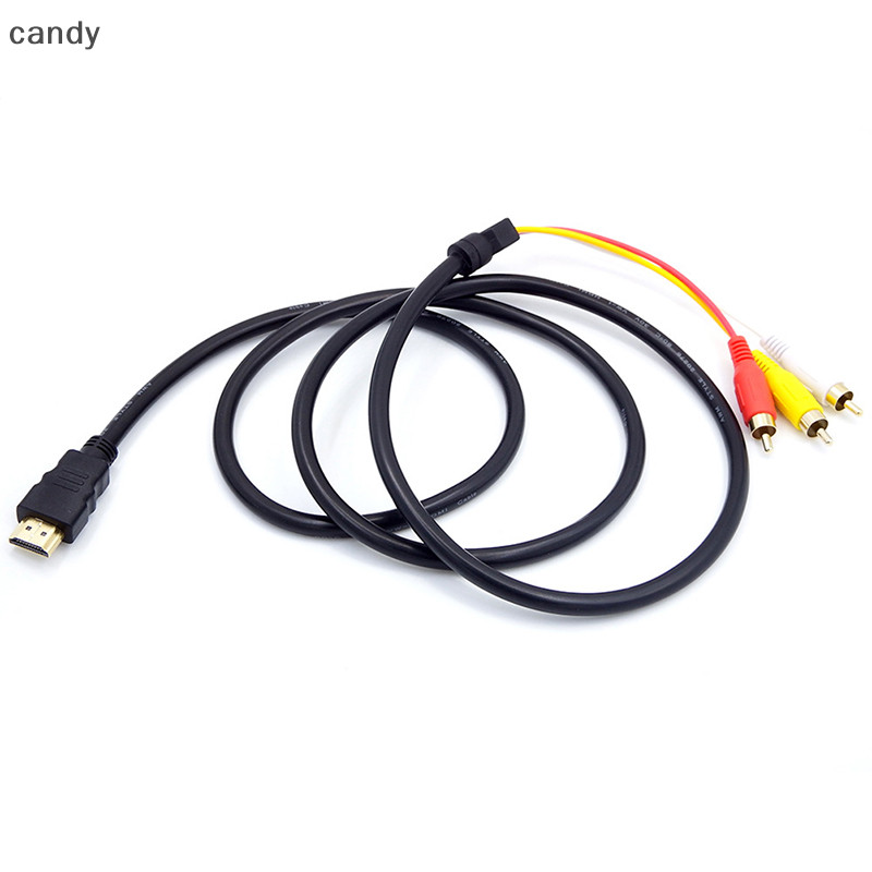 Ndy HDMI Male to 3 RCA Video Audio AV 1.5m อะแดปเตอร์สายเคเบิลสําหรับ 1080P HDTV N