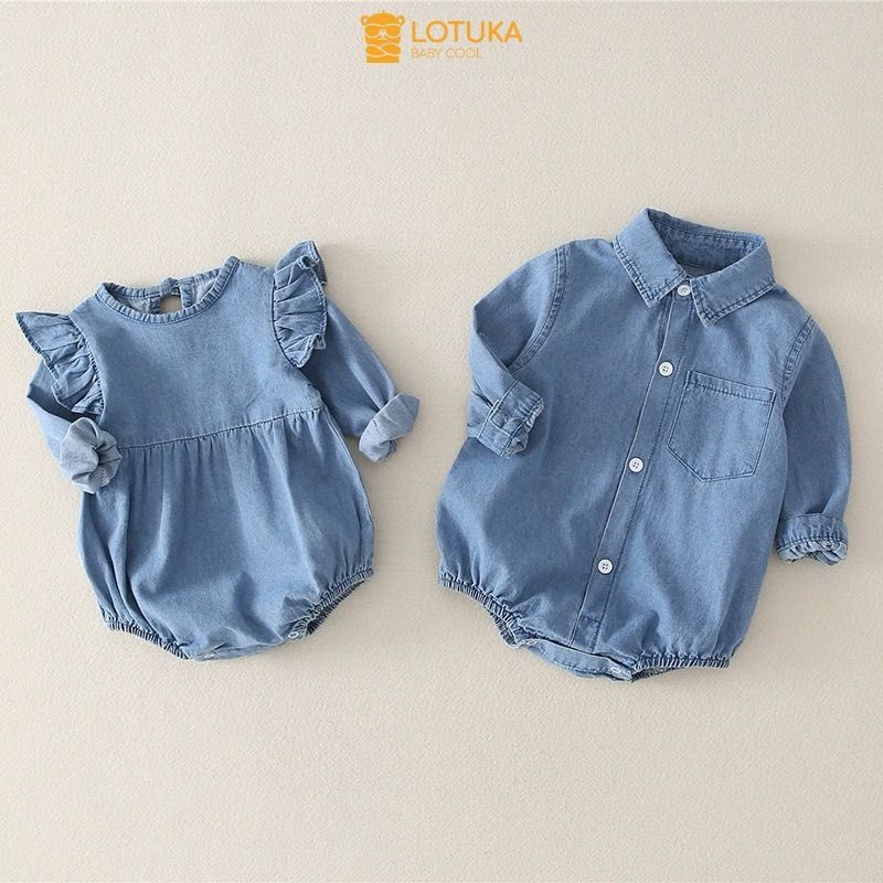 Body Chip Long Sleeve Jean Soft Thin LOTUKA Dynamic Youthful, บอดี้สูทสําหรับเด็กทารก, เสื้อผ้าเด็กขนาด 3-12 กก.