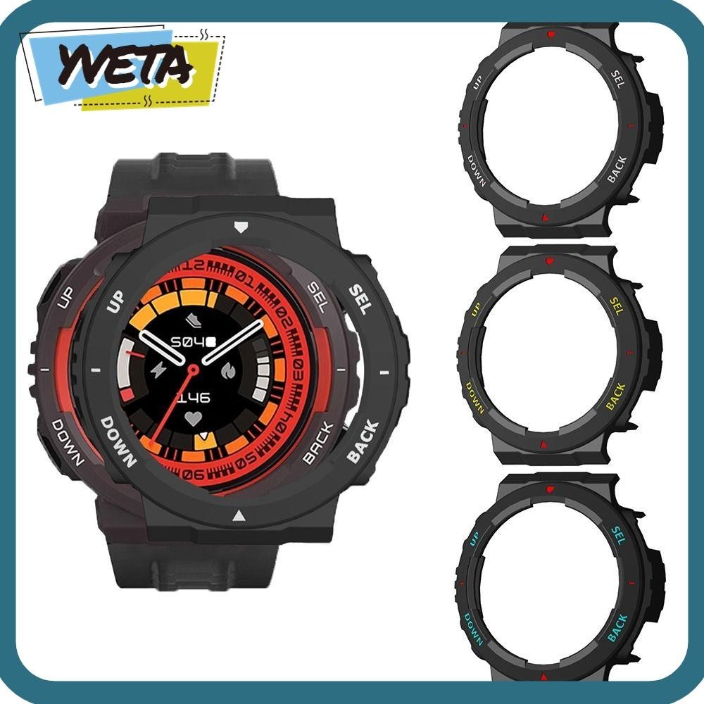 Yveta Protective ,กรอบ PC Edge Shell,อุปกรณ์เสริมป้องกันรอยขีดข่วนตัวป้องกันหน้าจอนาฬิกาอัจฉริยะสําหรับAmazfit Active Edge