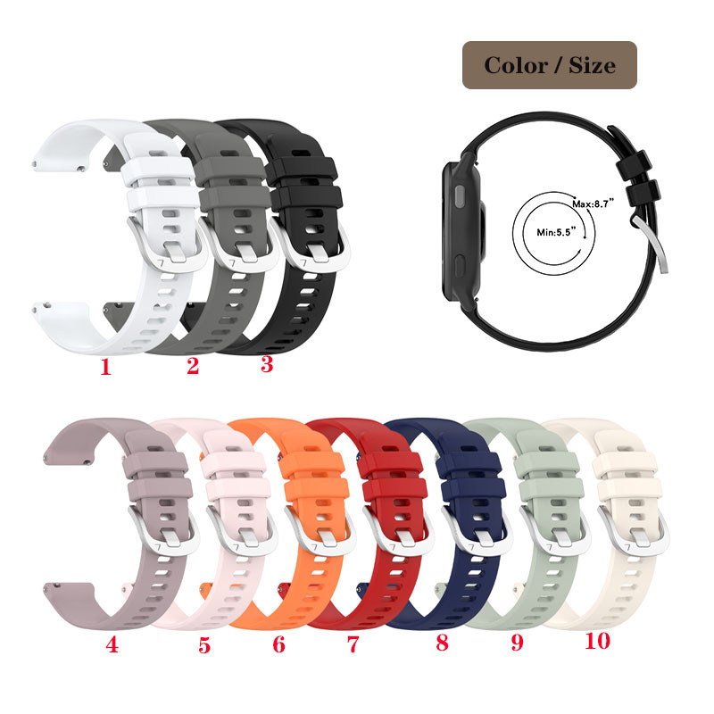 18 20 22 มม.หัวเข็มขัดเงินสายรัดซิลิโคนสําหรับ Garmin Venu 3 3s/ Venu sq 2 / 2s / Vivoactive 3 4 5 6 4s / 165 245 645 เพลง 255 265S