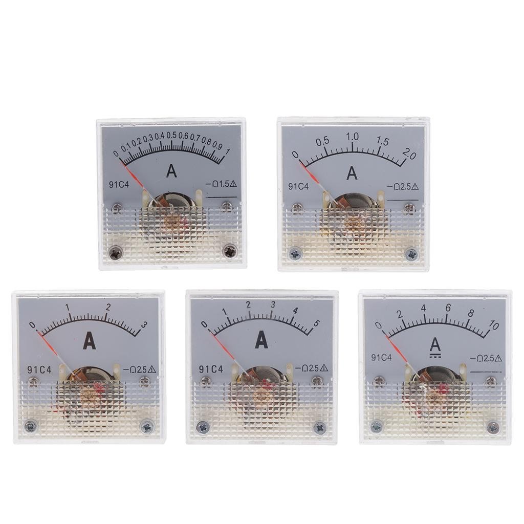 [Lszcx6l] 0-1a ถึง 0-10A DC แอมป์มิเตอร์ Analogue แผง Amp Meter Analog Current แผง 91C4