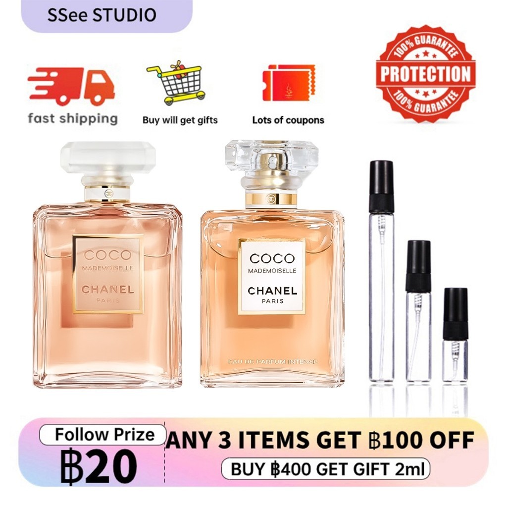 【 น้ำหอมแท้ 100%】ชาเนล Coco Mademoiselle EDP & Coco Mademoiselle Intense EDP 2ml/5ml/10ml น้ำหอมผู้หญิง น้ำหอมพกพา