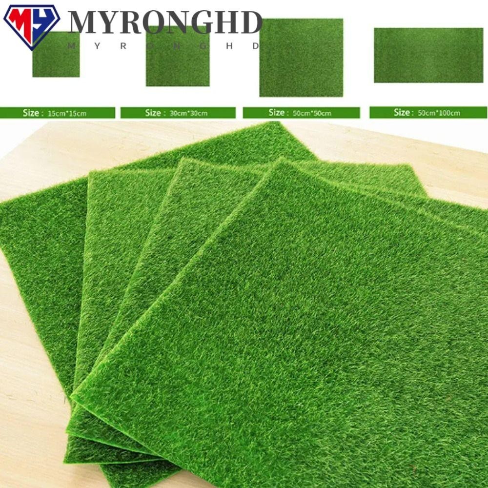 Myronghd สนามหญ้าเทียมพรม, DIY Micro Landscape Green Grass Mat, Washable Green Turf Fake Sod