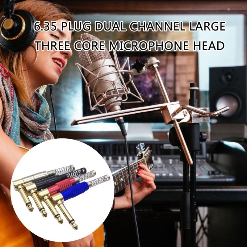 BTM Professional 6 35 มม.มุมขวา Mono AUX ปลั๊ก 90 องศาข้อศอกกีตาร์ไมโครโฟน AUX Connector ฤดูใบไม้ผลิ