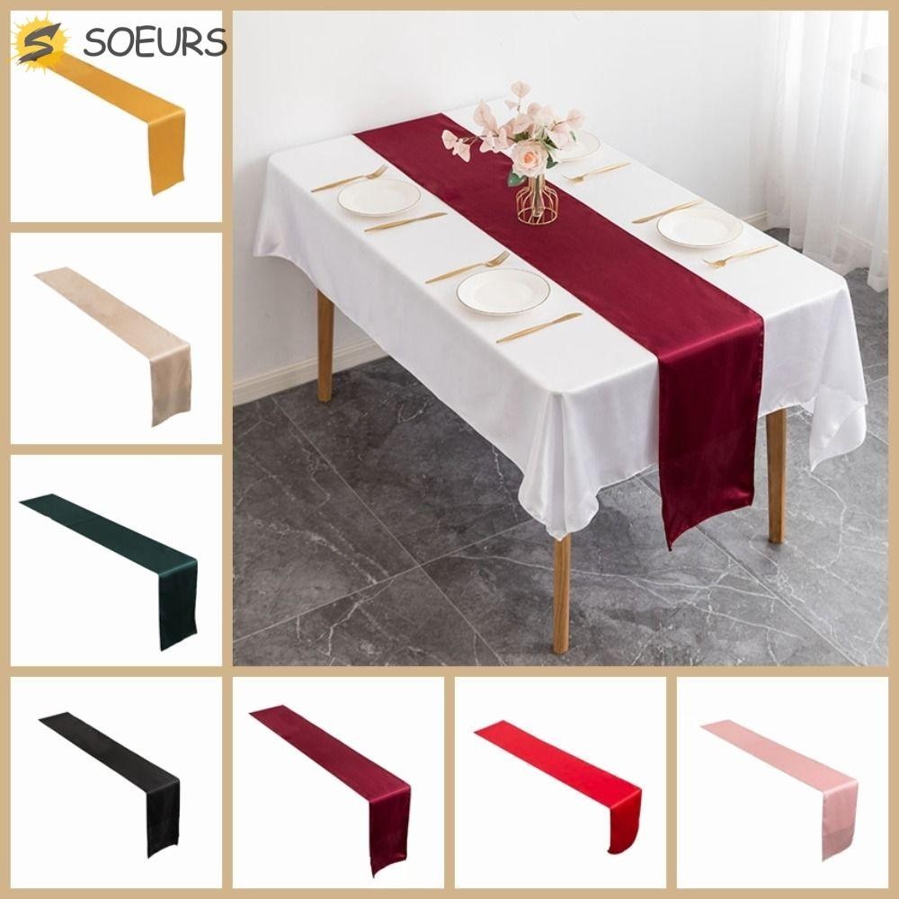 Soeurs ซาตินตาราง Runner, สีทึบ Party Supply ตาราง, ยาว 275 ซม. ผ้าปูโต๊ะเรียบงานแต่งงาน