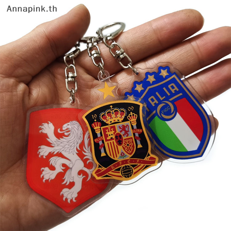 Annapink.th UEFA Euro 2024 ฟุตบอลอะคริลิคพวงกุญแจจี้ Cool พวงกุญแจกุญแจรถ พวงกุญแจสแตนเลส พวงกุญแจแขวนตกแต่ง En