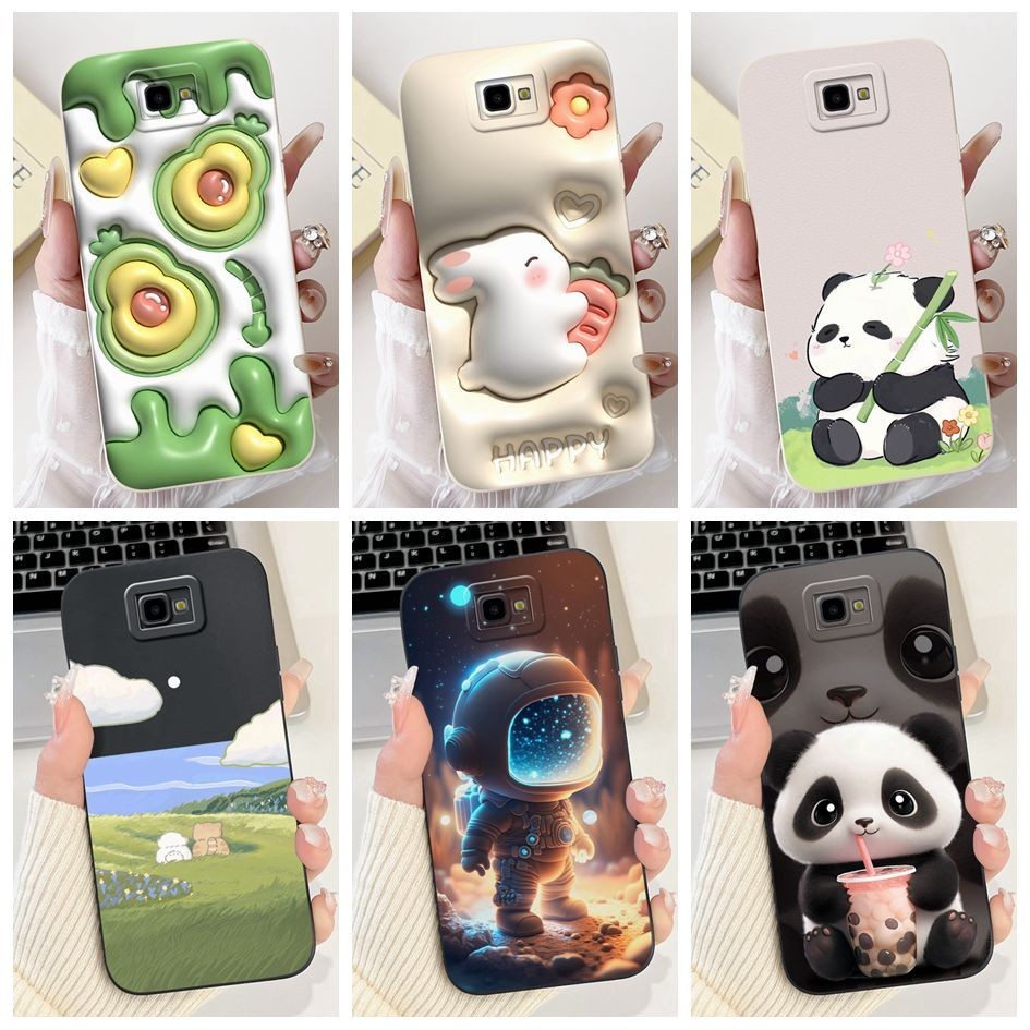 สําหรับ Samsung Galaxy J7 Prime On7 2016 กรณี SM-G610F SM-G610Y กันกระแทกน่ารัก Panda Soft Square เลนส์ซิลิโคนโทรศัพท์กรณี