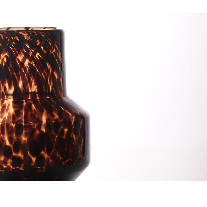 แจกันแก้ว แจกันแก้วลายเสือดาวสีเหลืองอำพันวินเทจ ห้องนั่งเล่นในบ้าน ตกแต่งสำนักงาน ภาชนะใส่ดอกไม้ไฮโดรโปนิกส์ ภาชนะใส่ดอกไม้ดอกไม้แห้ง เคลือบสี แจกันแก้ว - รูปที่ 7