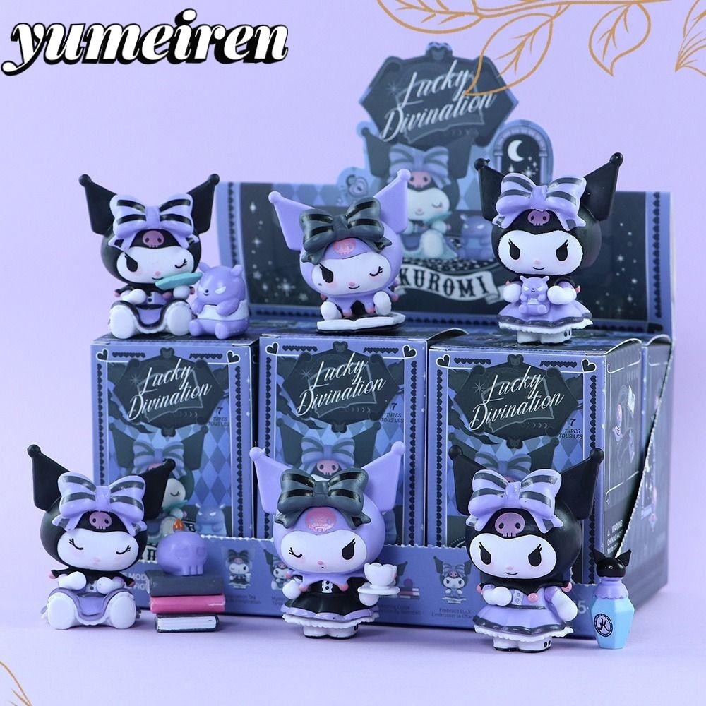 Yumeiren Sanrio กล่องตาบอด Kuromi Doll Toy Blind Box, การ์ตูนเดสก์ท็อปตกแต่งขนาดเล็ก, น่ารัก Mini Series Action Figure ของเล่นสร้างสรรค์กล่องของขวัญวันเกิด