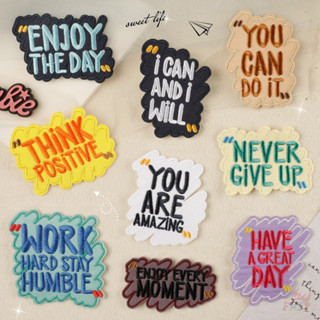 ☸ Healing English Slangs - Enjoy Every Moment Iron-On Patch …