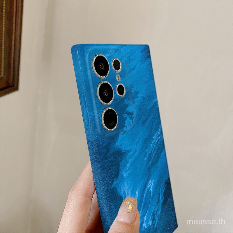 เคสโทรศัพท์มือถือหมึกสีฟ้าชายหาด Samsung เคสป้องกันเข้ากันได้กับ A12/M12 A55 S23 A11เคสป้องกันโทรศัพท์มือถือ A54 5G a534g/5G S23 PLUS เคสแข็งป้องกัน A11 A13 4G A04 S24 ultra กันเหงื่อ - รูปที่ 4