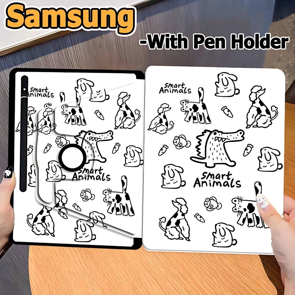เคสฝาพับ Samsung Tab case S6 lite S7 S8 S9 S7+ S8+ S9+ S7FE S9FE S9FE+ A7lite A8 A9 A9+ เคส Galaxy พิมพ์สองด้าน