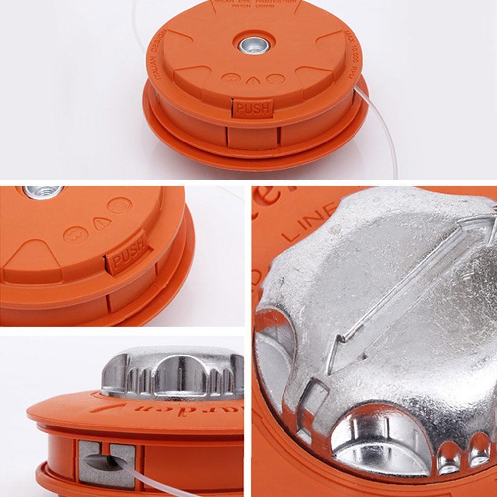 กระปุกเอ็นตัดหญ้า สีส้ม รุ่นหัวอลูมิเนียม ขนาด 5 นิ้ว พร้อมเอ็นตัดหญ้า ตลับเอ็นตัดหญ้า - รูปที่ 2