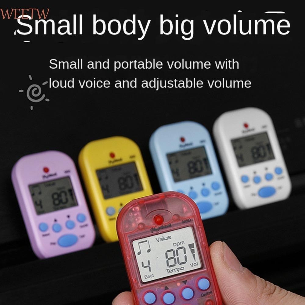 Weekw Mini Metronome, LCD Dual-channel Clip-on Pocket Metronome, Beat Tempo อุปกรณ์เสริม Professional หูฟังเอาต์พุตน้ําหนักเบา Digital Beat Tempo Metronome เครื่องดนตรี