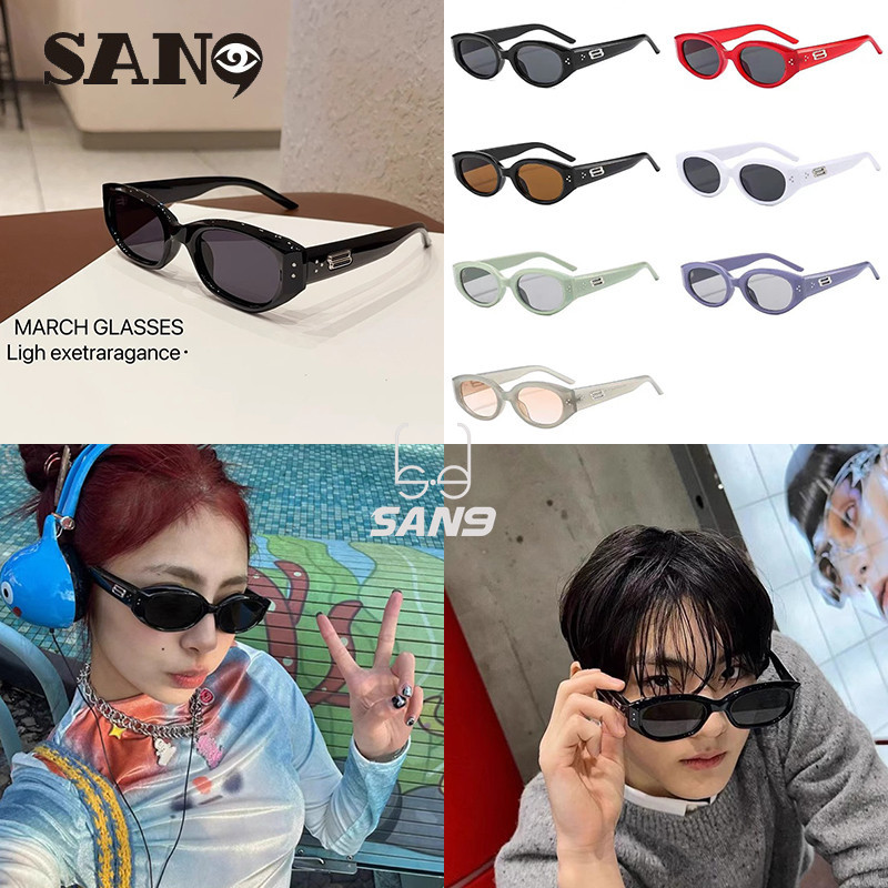 บานพับโลหะแว่นกันแดด New Retro Cat Eye พร้อมแว่นกันแดดป้องกันรังสียูวีกรอบเล็กของผู้หญิง