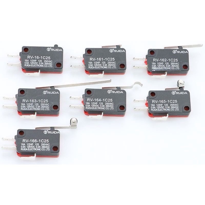 2ชิ้น ลิมิต สวิตซ์ Micro Limit Switches 16A 250V 125V SPST 4.8mm Width 2Pins NO Normally Open 16mm 52mm พร้อม​จัดส่ง​