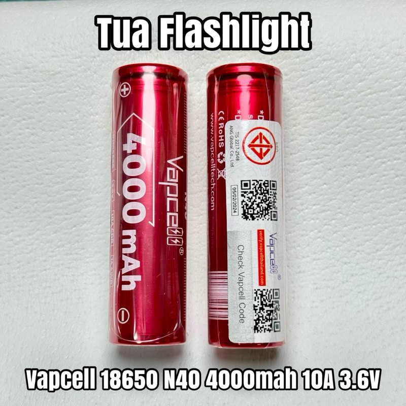 ที่ชาร์จถ่าน ถ่านชาร์จ Vapcell 18650 N40 4000mah 10A 3.6V