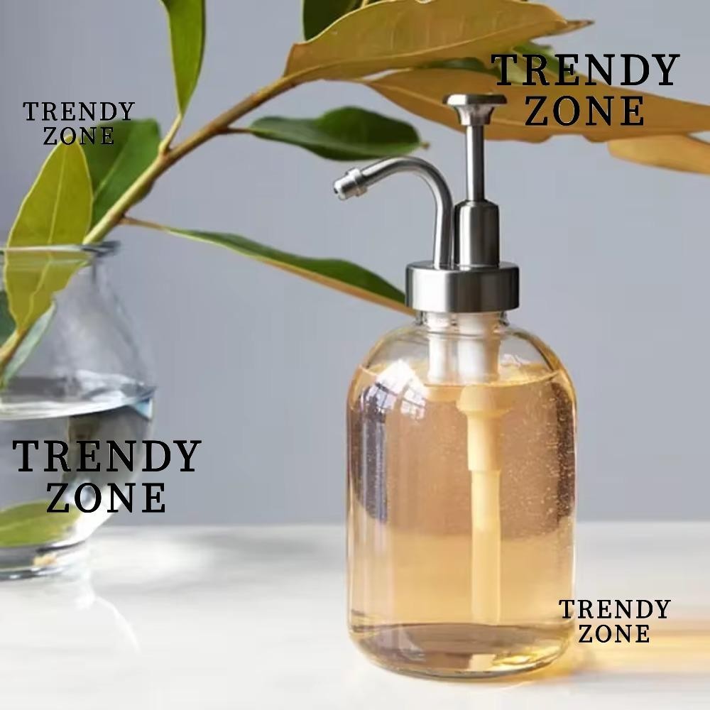 Trendyzone เครื่องจ่ายสบู่แก้ว, ปั๊มอัพเกรด 500 มล. เครื่องจ่ายสบู่มือ, เครื่องจ่ายน้ําเชื่อมกาแฟแบบเติมแบบพกพา